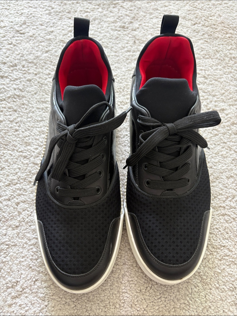 Christian Louboutin Black Sneakers with Red Lining ( Missing inside Sole )